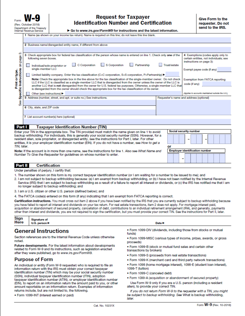 W-9 Forms 2023 Printable