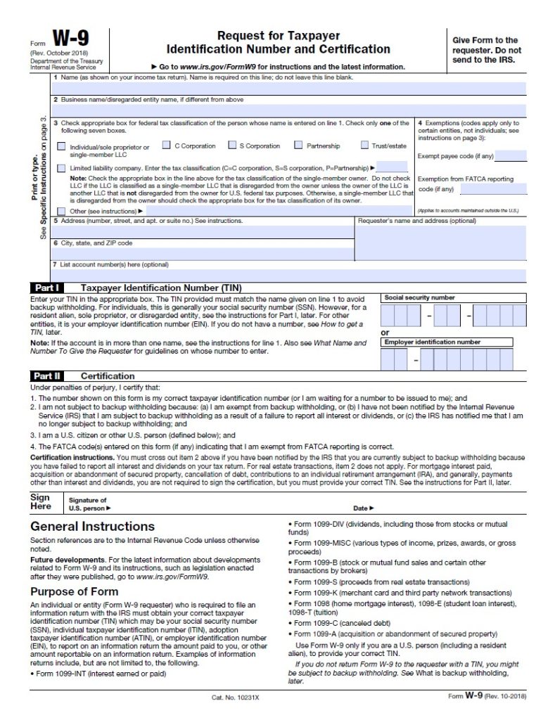 2023 W-9 Form download