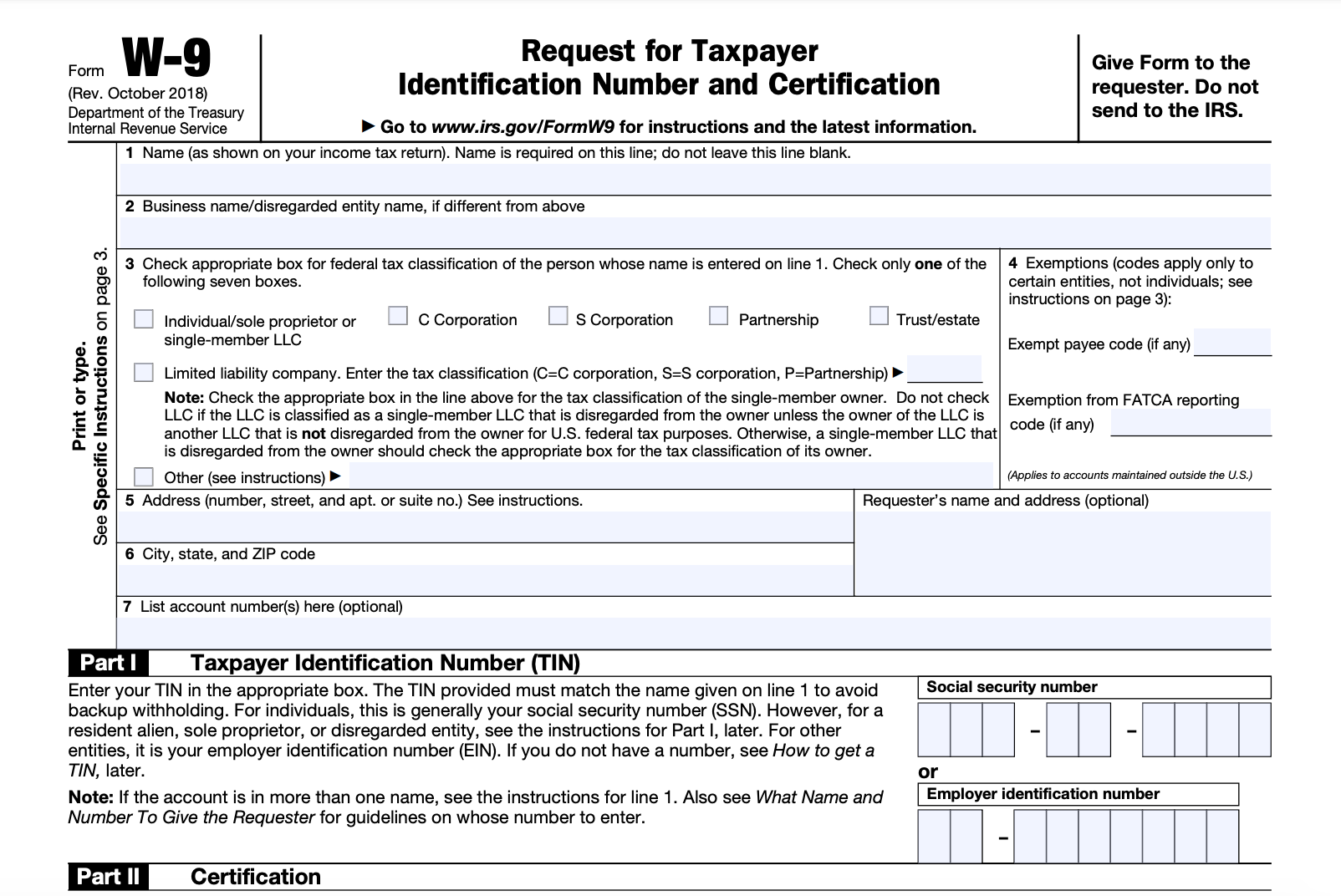 W9 Form Pdf 2025 Printable Printable W9 Form 2026